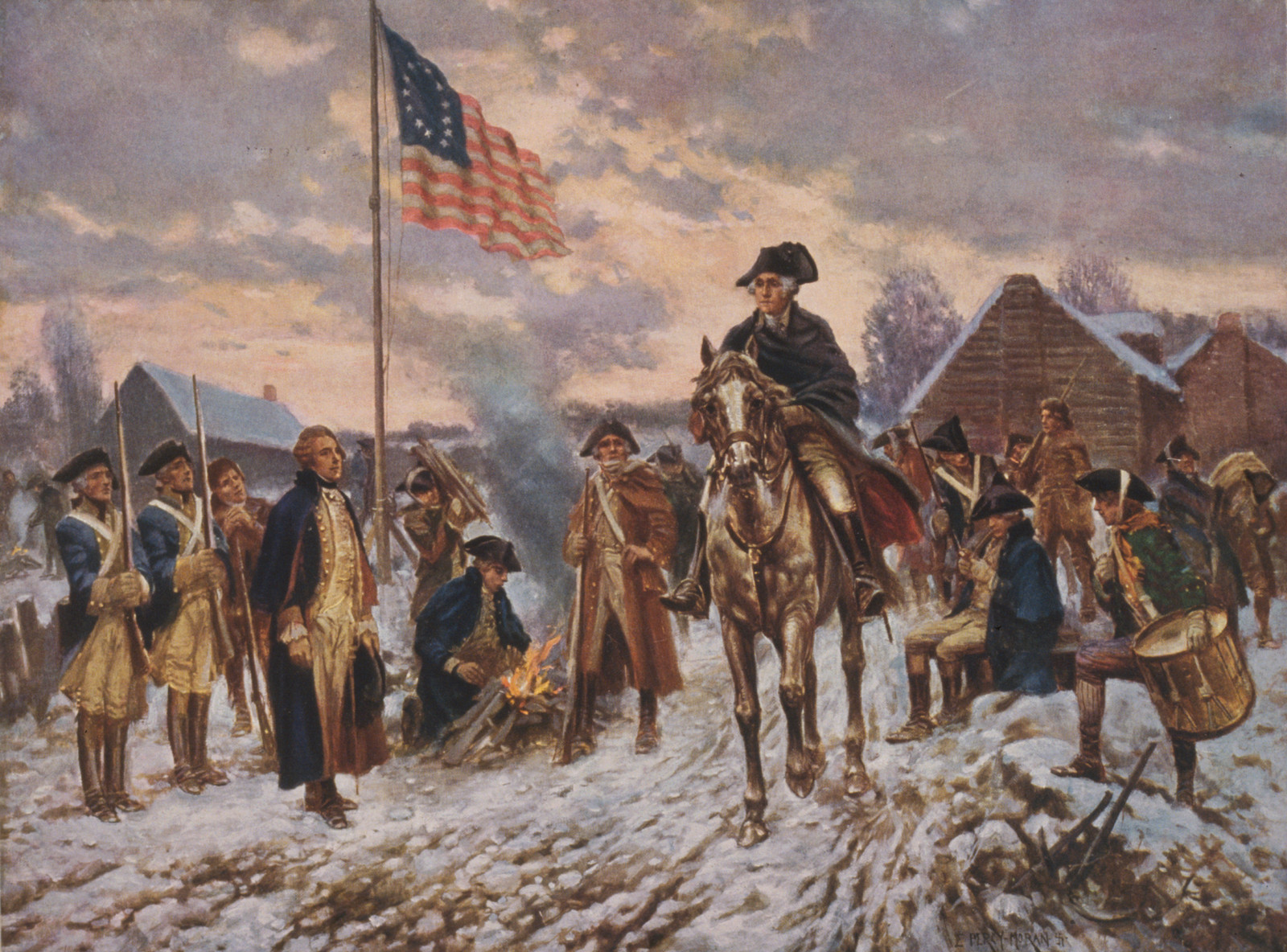 Washington At Valley Forge — historic print