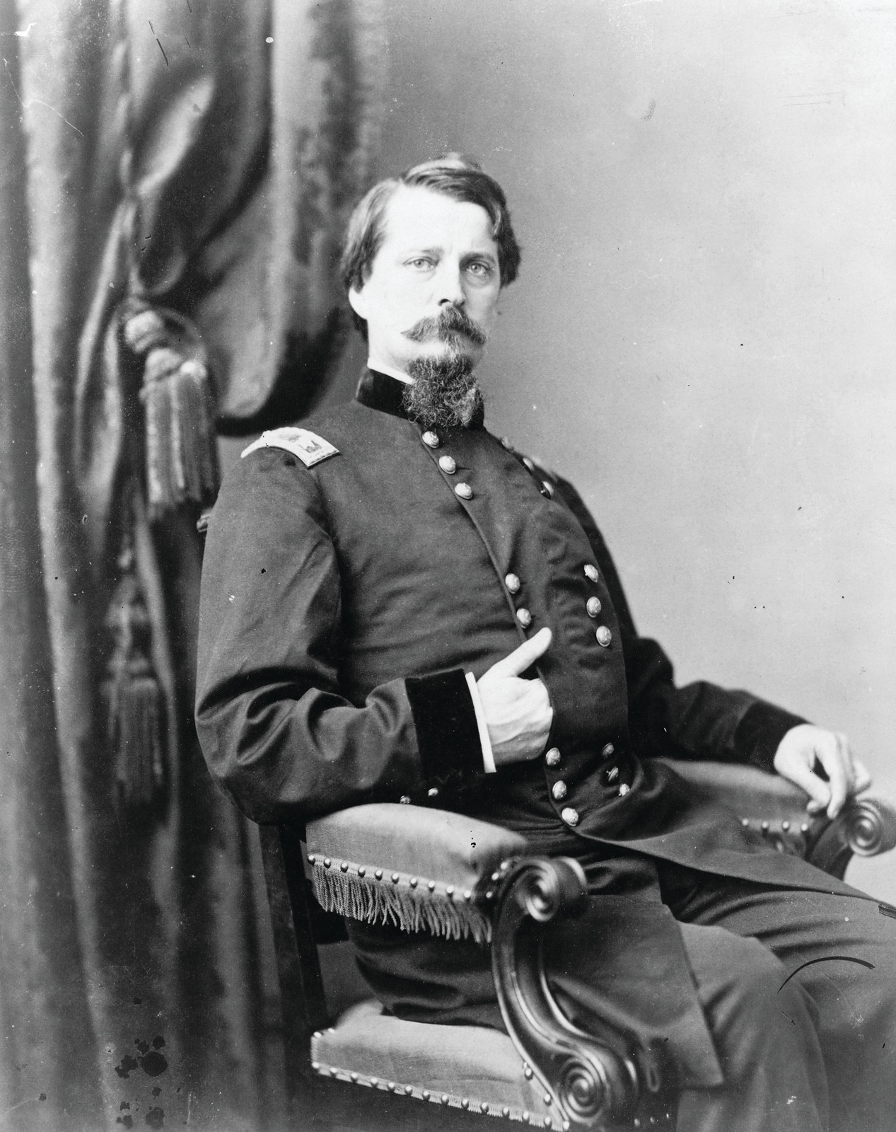 [Major General Winfield S. Hancock, three-quarter length portrait, seated, facing front], Washington, D.C. : Campbell Photo Service, [between 1861 and 1865] — historic photograph
