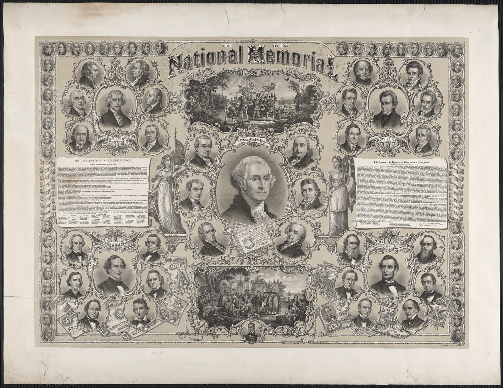 The Great National Memorial engraved portrait print — historic print