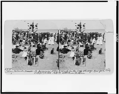 Coney Island beach a summer play ground for the citys throngs New York City