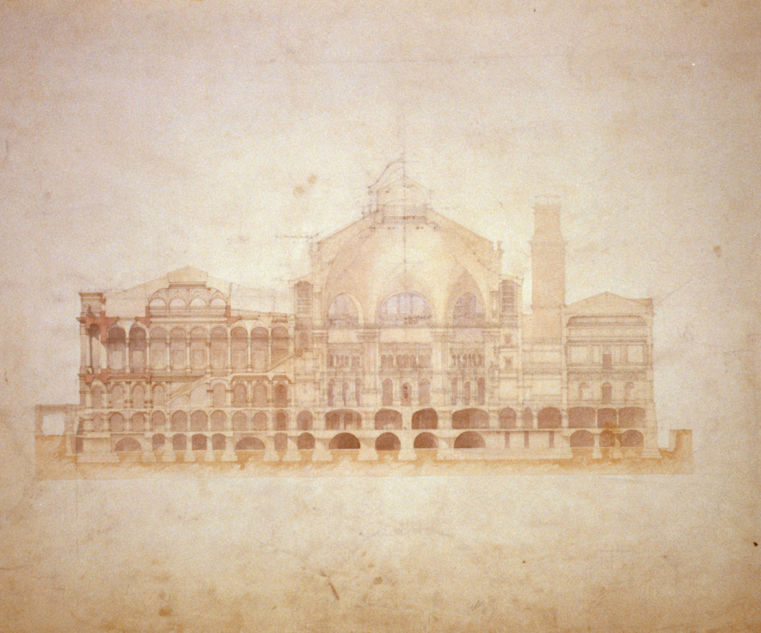[Library of Congress (Congressional Library Building") D.C. Section]", [between 1873 and 1892] — historic drawing