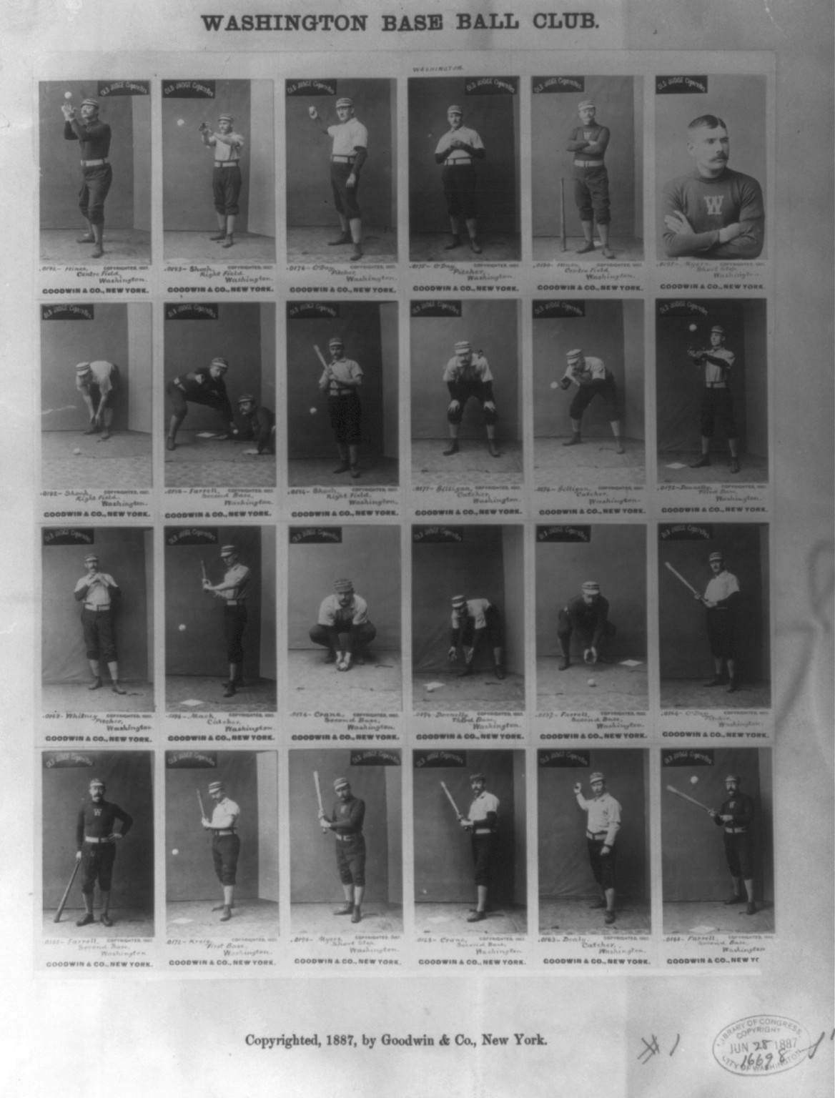 Washington Base Ball Club, New York : Goodwin & Co., c1887 June 28. — historic photograph