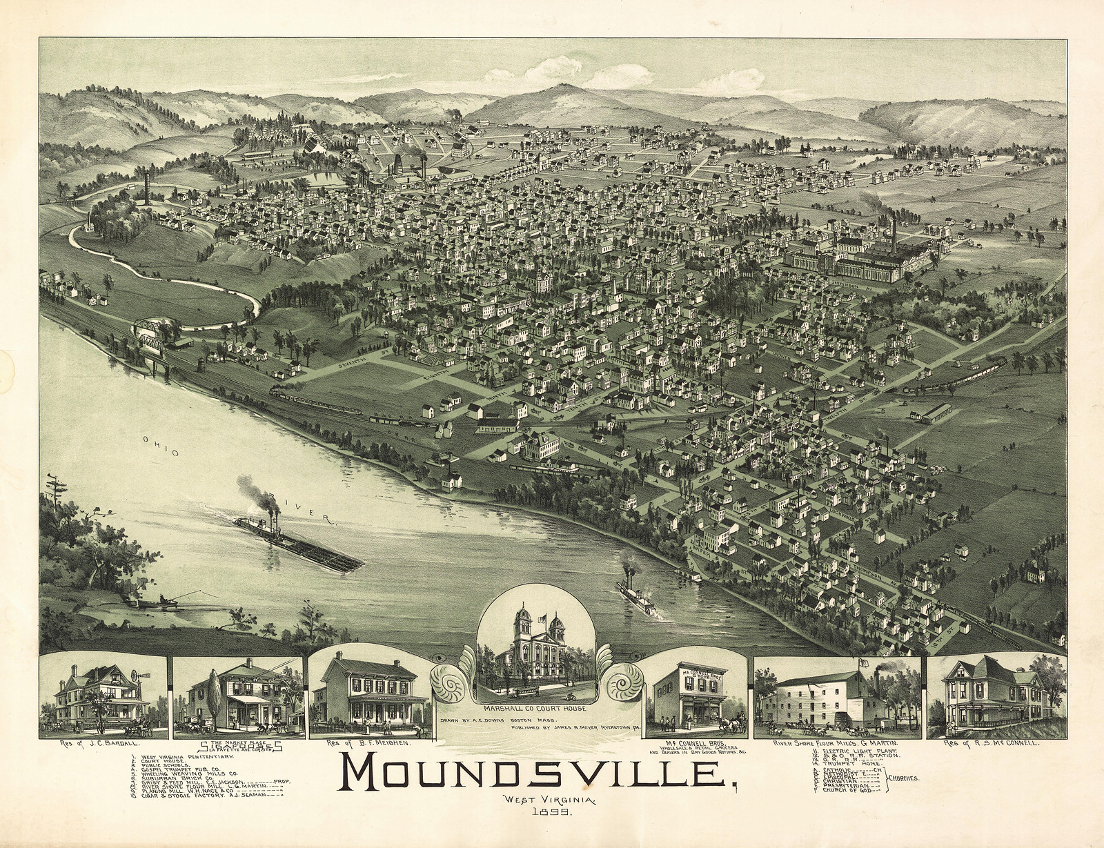 Moundsville, West Virginia, 1899, 1899 — antique map
