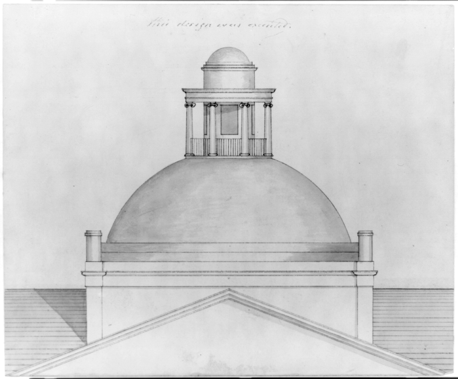 Historic Architecture - State capitol building (Maine State House) — historic print