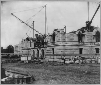 Library of Congress - view of construction of basement and first floor: Aug. 27, 1891