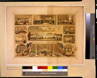 Citizens Volunteer Hospital, corner of Broad St. & Washington Avenue, Philadelphia / des. & lith. by J. Queen.