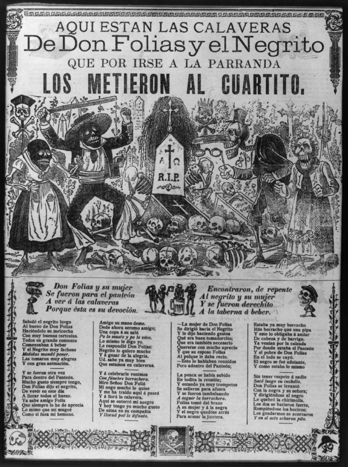 [Aquí estan las calaveras de Don Folias y el negrito], [no date recorded on caption card] — historic print