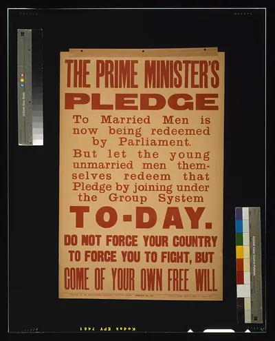 The prime minister's pledge to married men is now being redeemed by parliament / printed by David Allen & Sons, Ltd., Harrow, Mdx.
