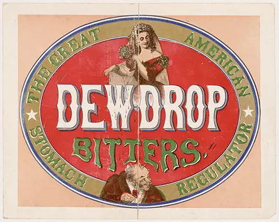 Dew Drop Bitters, The Great American Stomach Regulator label