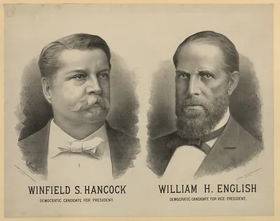 Campaign lithograph portraits of Winfield S. Hancock and William H. English