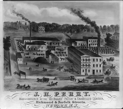 J.H. Perry. Manufacturer of the Ox Brand" patent & enamelled leather"