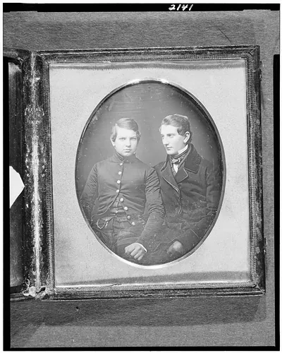 [William Hazard and Moses Augustus Field, three-quarter length portrait, seated]