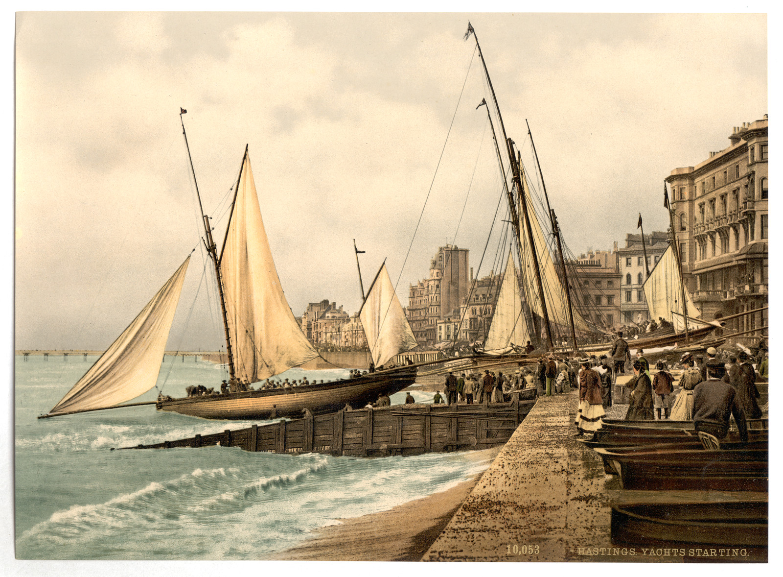 Yachts starting Hastings England, [between ca. 1890 and ca. 1900]. — historic print