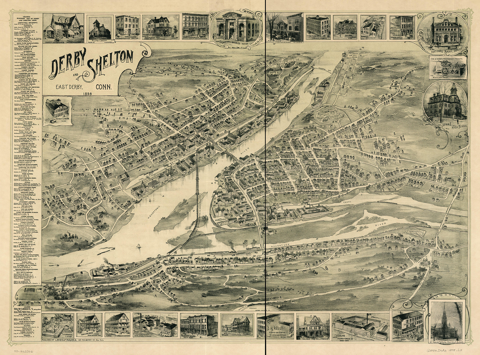 Derby, Connecticut, 1898, 1898 — antique map