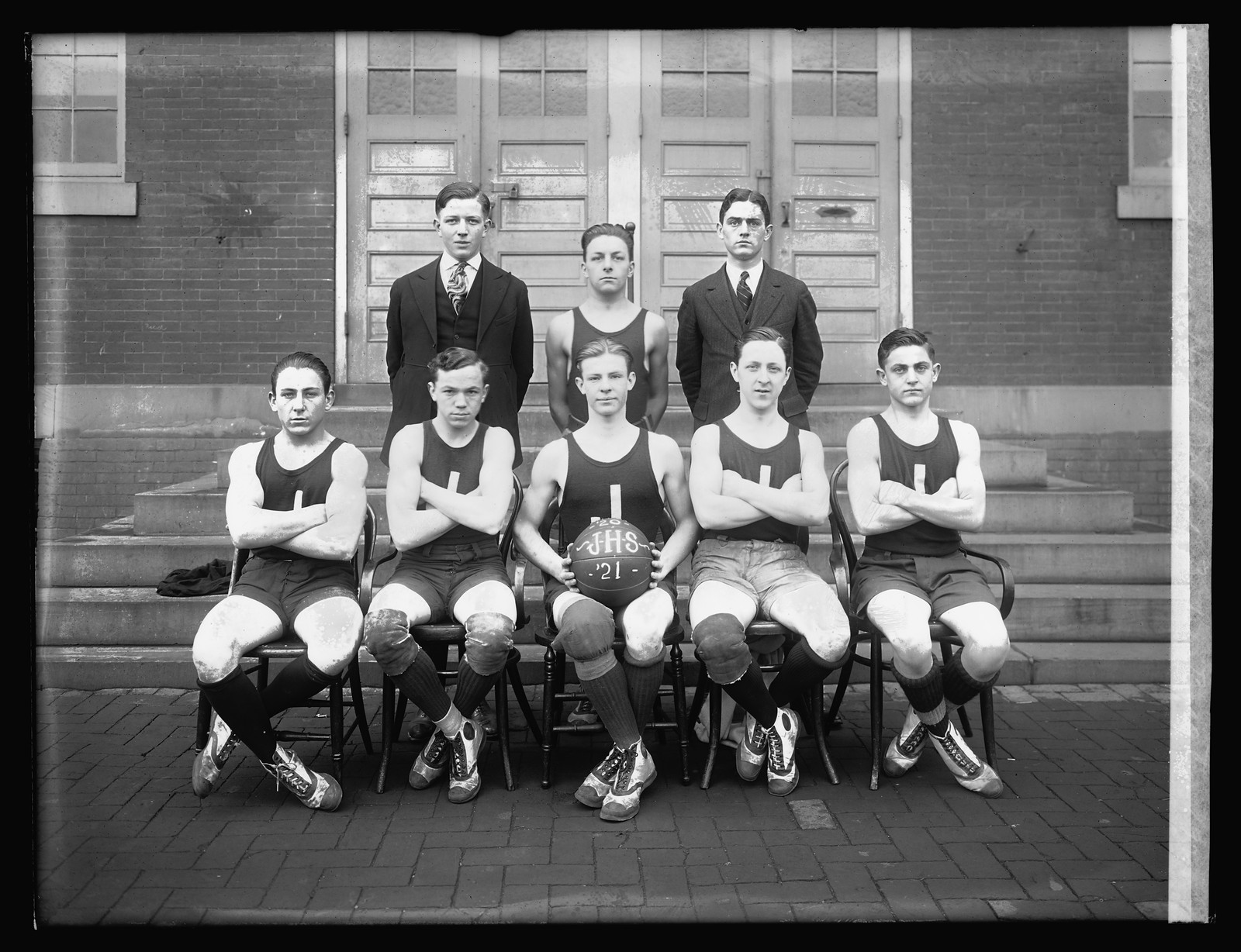 Junior High School basketball team, 1921, 1921 — historic photograph