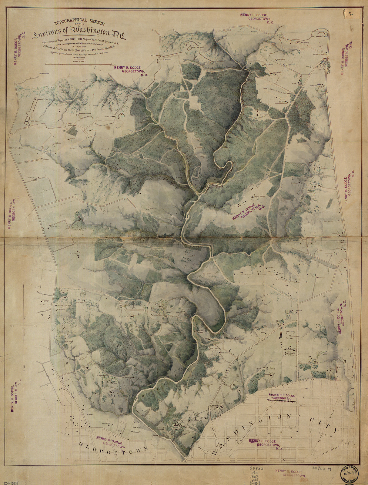 Topographical Sketch of the Environs of Washington, D.C. — historic image
