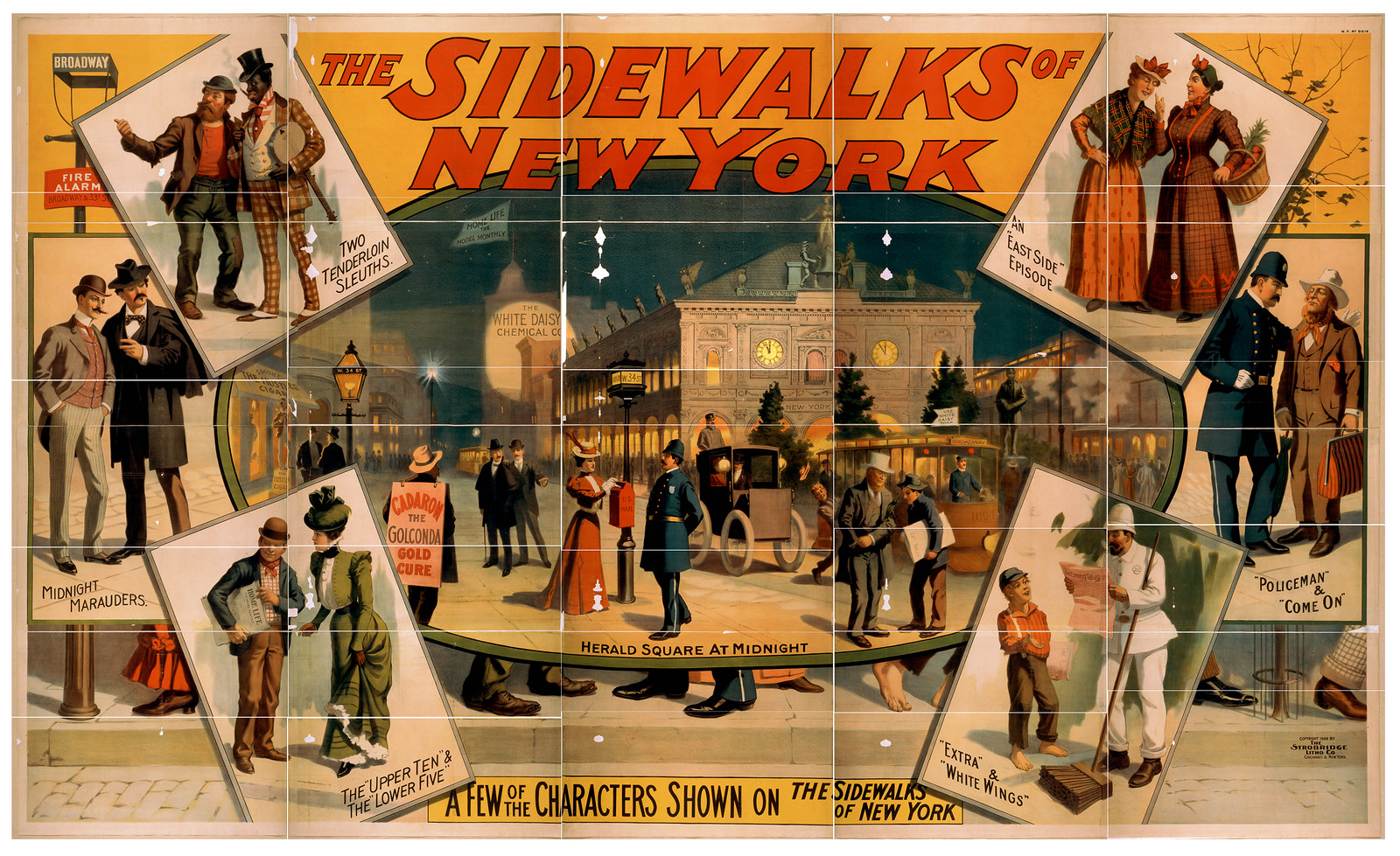 The sidewalks of New York, 1899 — vintage poster