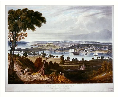 City of Washington from beyond the Navy Yard / painted by G. Cooke ; engd. by W.J. Bennett.