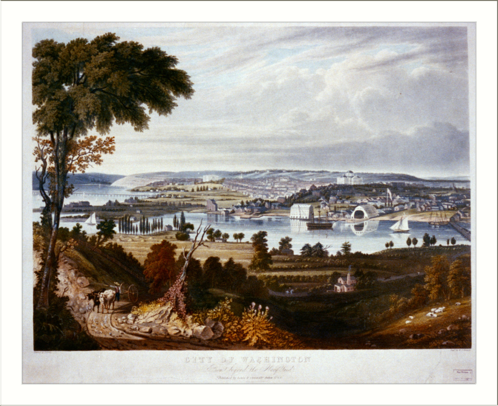 City of Washington from beyond the Navy Yard / painted by G. Cooke ; engd. by W.J. Bennett., New York, N.Y. : Published by Lewis P. Clover, c1834. — historic print