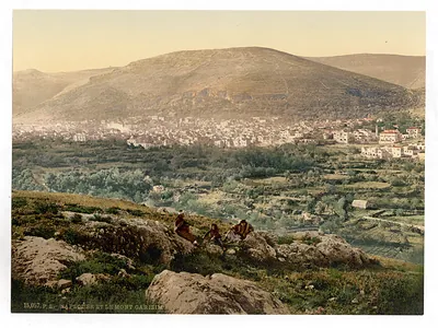 Napulus and Mount Gerizim Napulus Holy Land (i.e. Nablus West Bank)