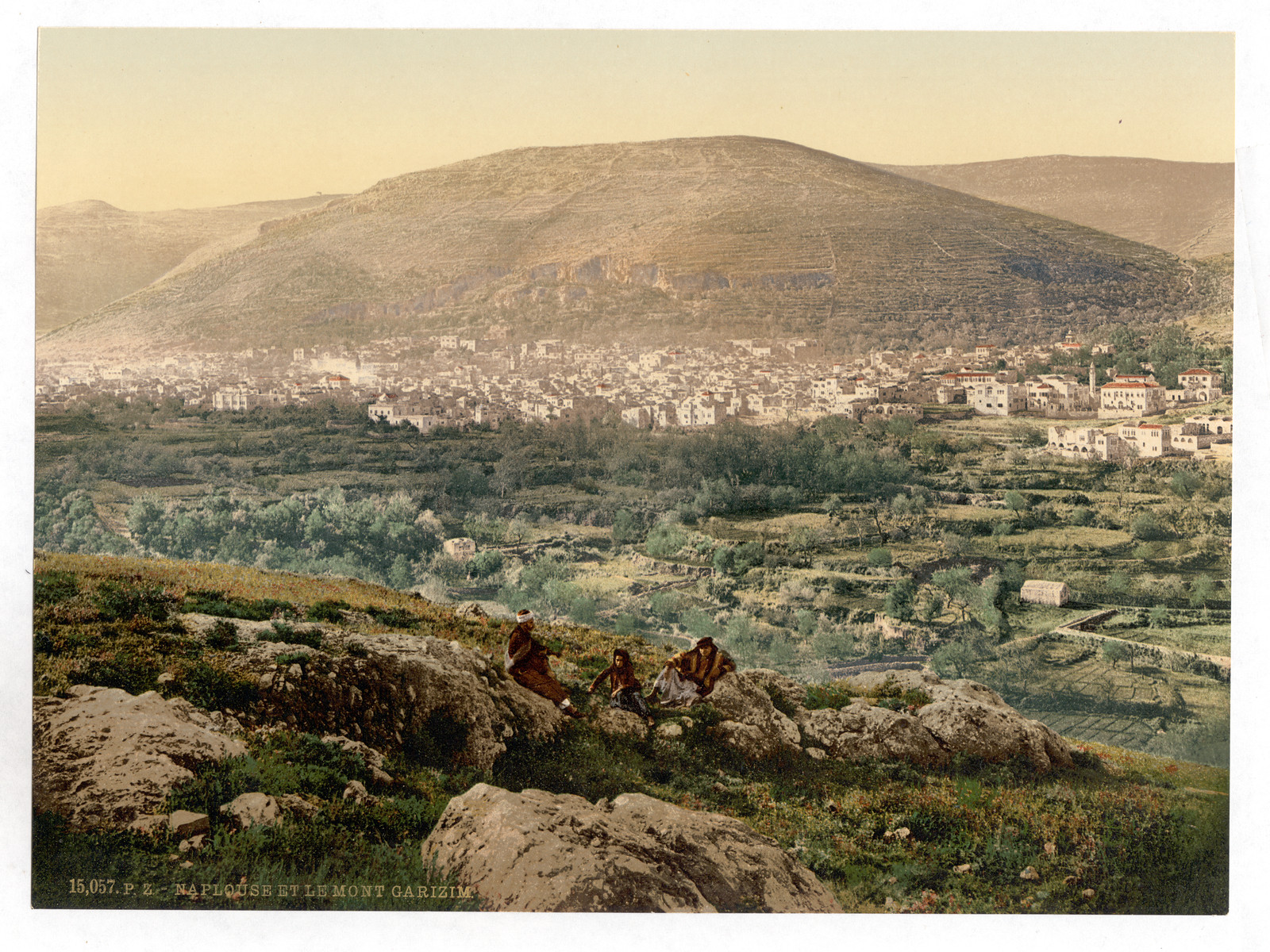 Napulus and Mount Gerizim Napulus Holy Land (i.e. Nablus West Bank), [between ca. 1890 and ca. 1900] — historic print