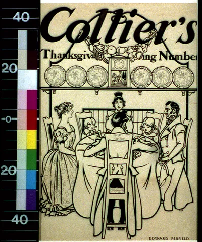 Collier's Thanksgiving Number cover, dinner table scene