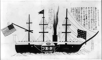 [U.S.S. Susquehanna, Commodore Perry's flag ship, full starboard view]