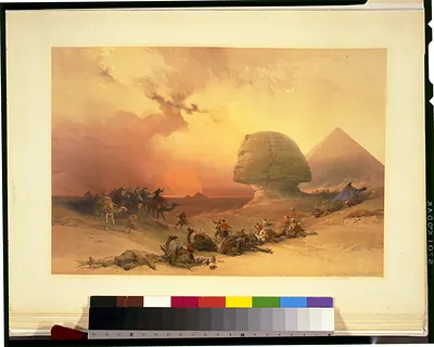 Approach of the simoom--desert of Gizeh / David Roberts, R.A.