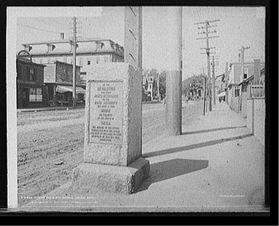 Site of old North Bridge, Salem, Mass., c1906. — historic photograph