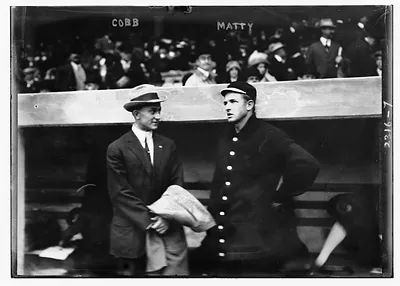 Ty Cobb & Christy Mathewson, New York, NL during World Series (baseball)
