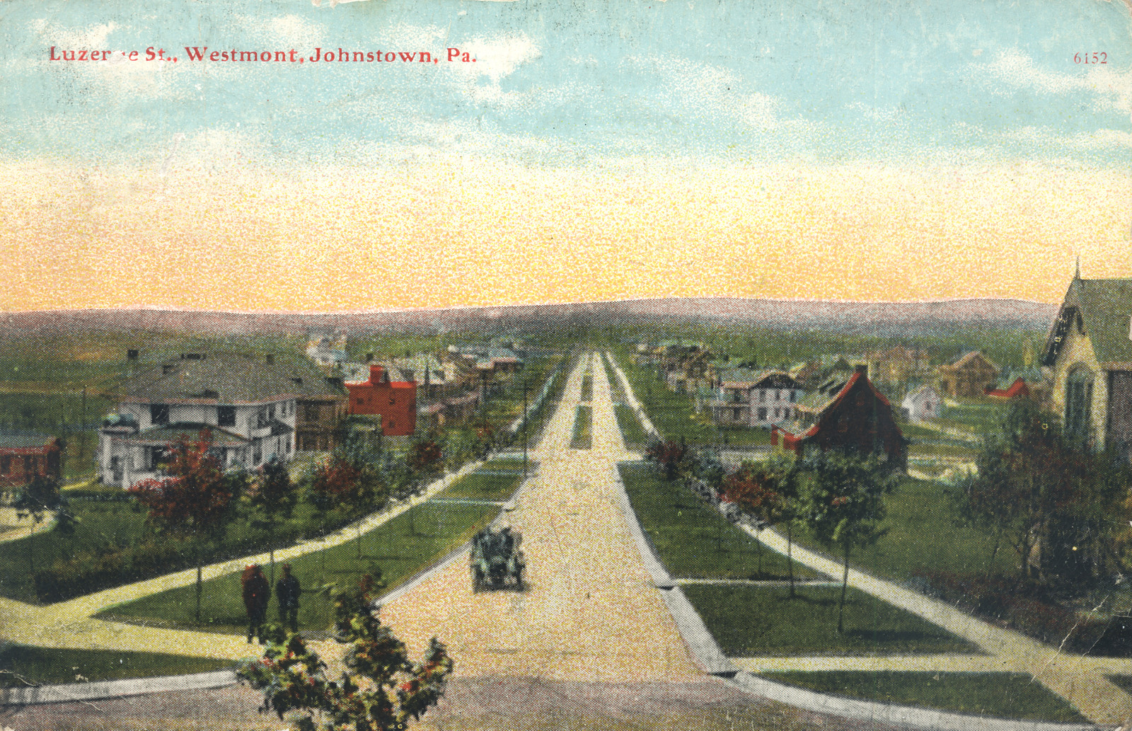 Luzerne St Postcard 3, Pennsylvania — antique map