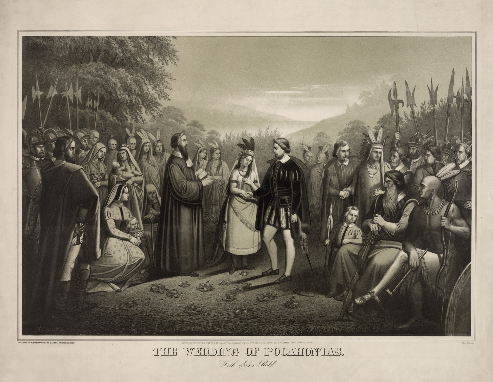 The Wedding of Pocahontas with John Rolfe — historic image