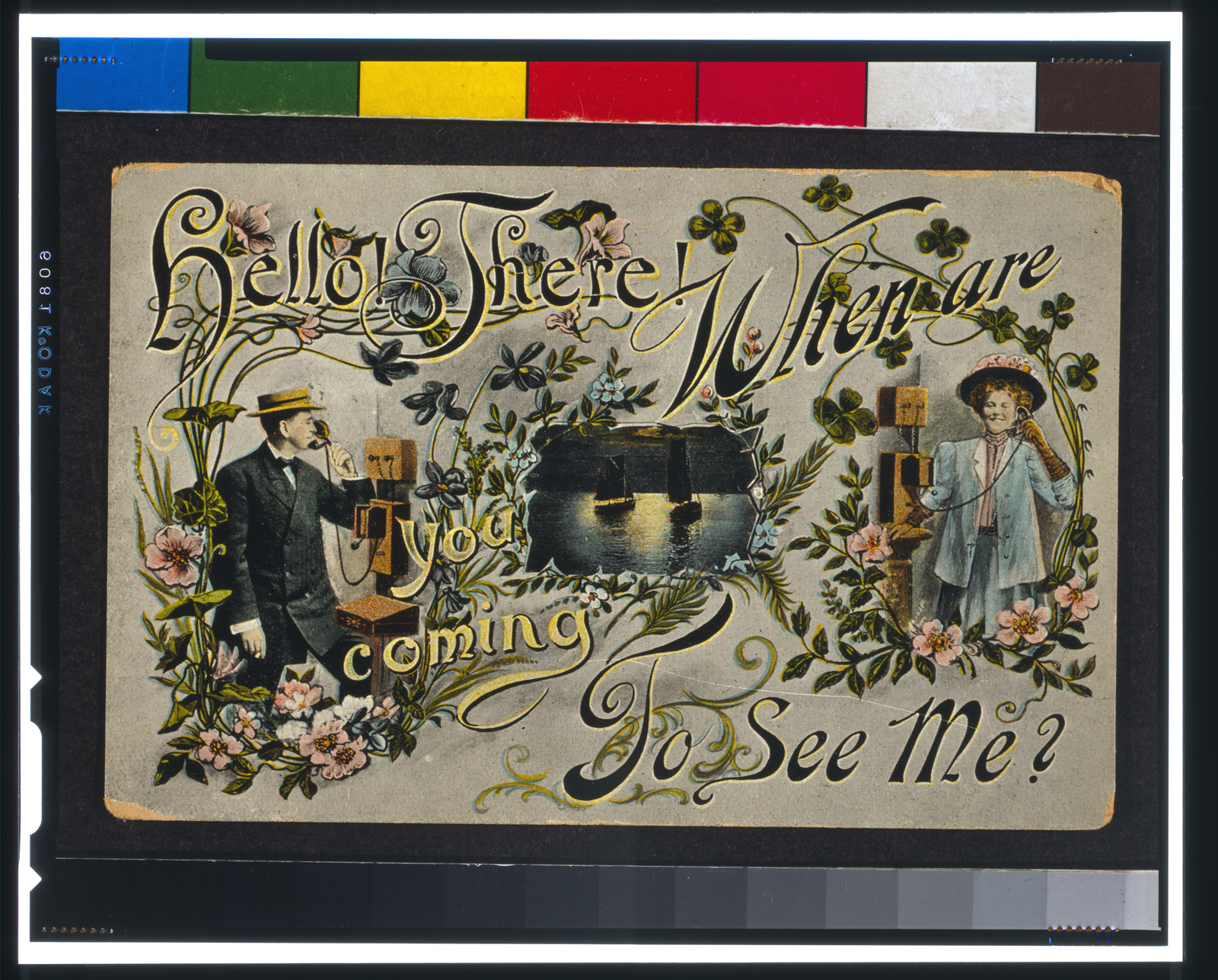 Hello there! When are you coming to see me?, 1908 — vintage postcard