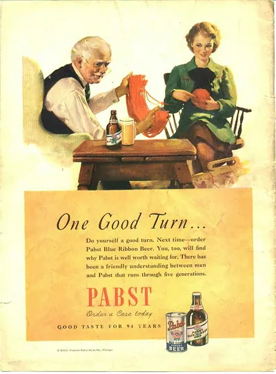 One Good Turn: Pabst Blue Ribbon Beer advertisement