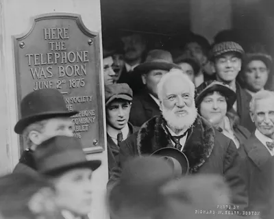 Alexander Graham Bell At The Unveiling Of A Plaque Commemorating The 1876 Invention Of The Telephone, Boston, Mass. Photo by Richard W. Sears
