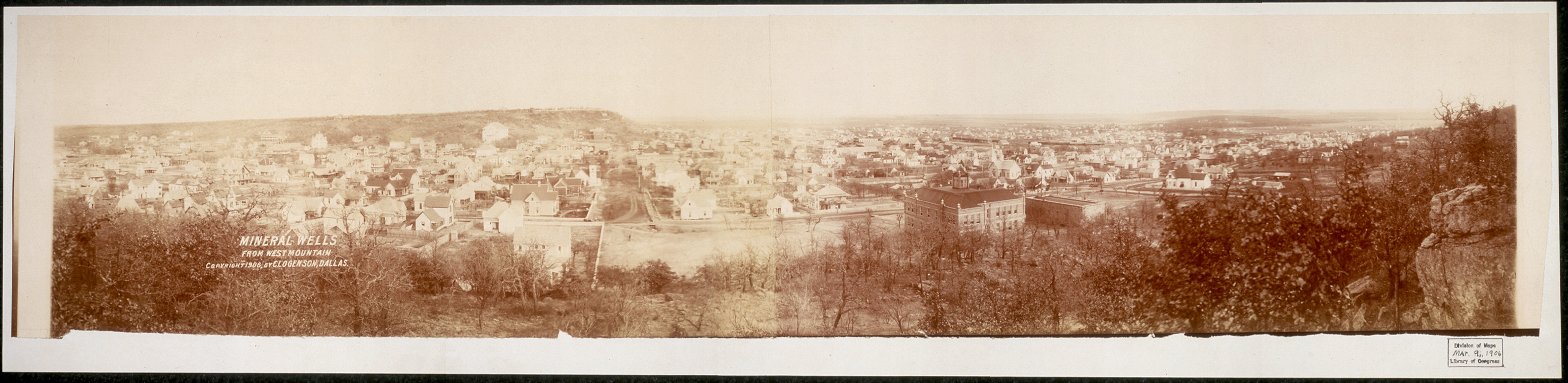 Mineral Wells from West Mountain, Texas, 1906, 1906 — historic image