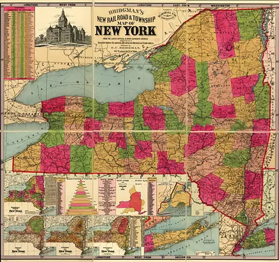 Bridgmans new rail road & township map of New York, New York, 1896