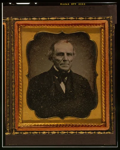Portrait of an older man in a daguerreotype case