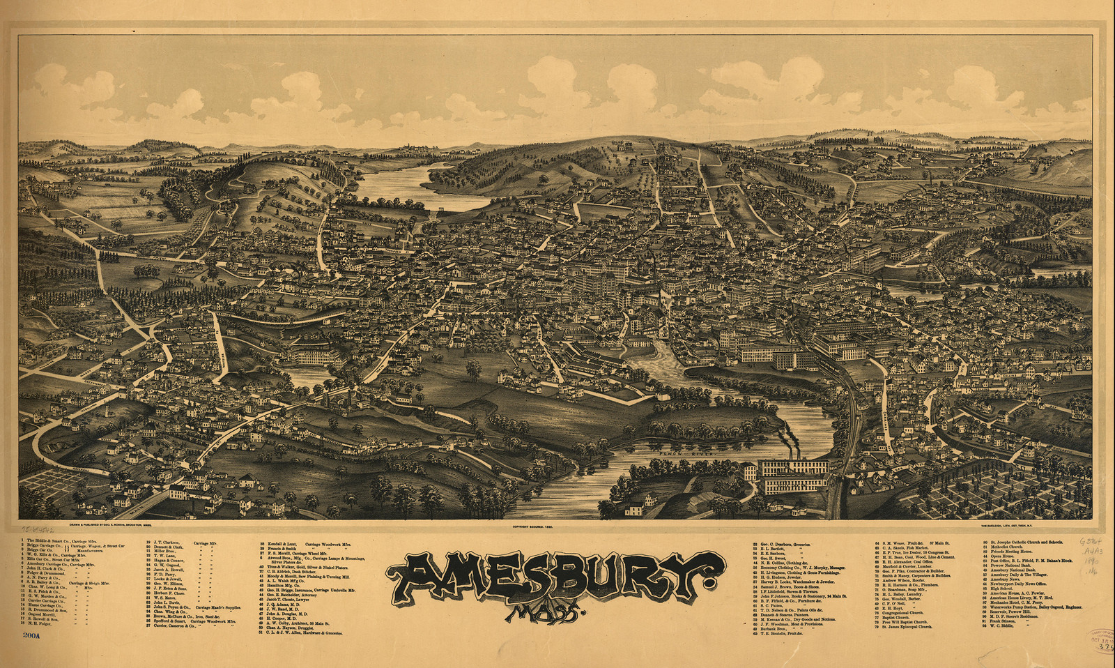 Amesbury, Massachusetts, 1891, 1891 — antique map