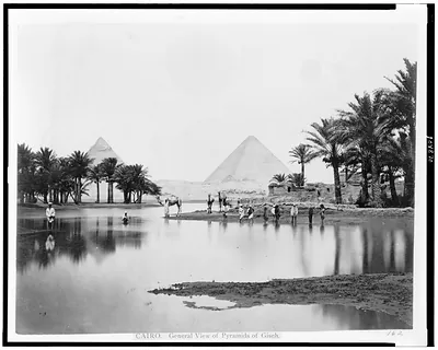 Cairo. General view of pyramids of Giseh