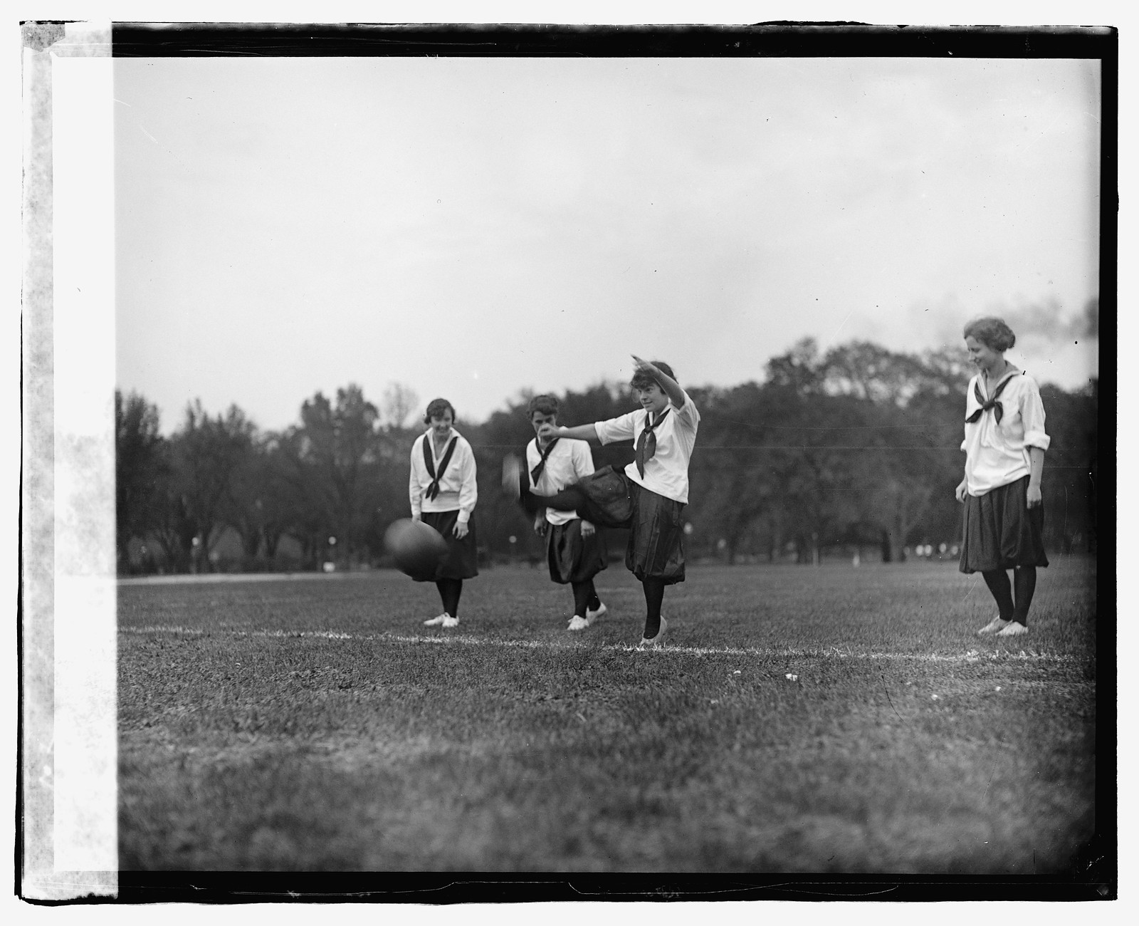 Girl soccer, [between 1918 and 1920] — historic photograph