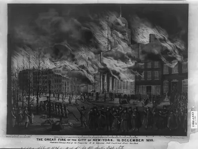 The great fire of the city of New York, 16 December 1835