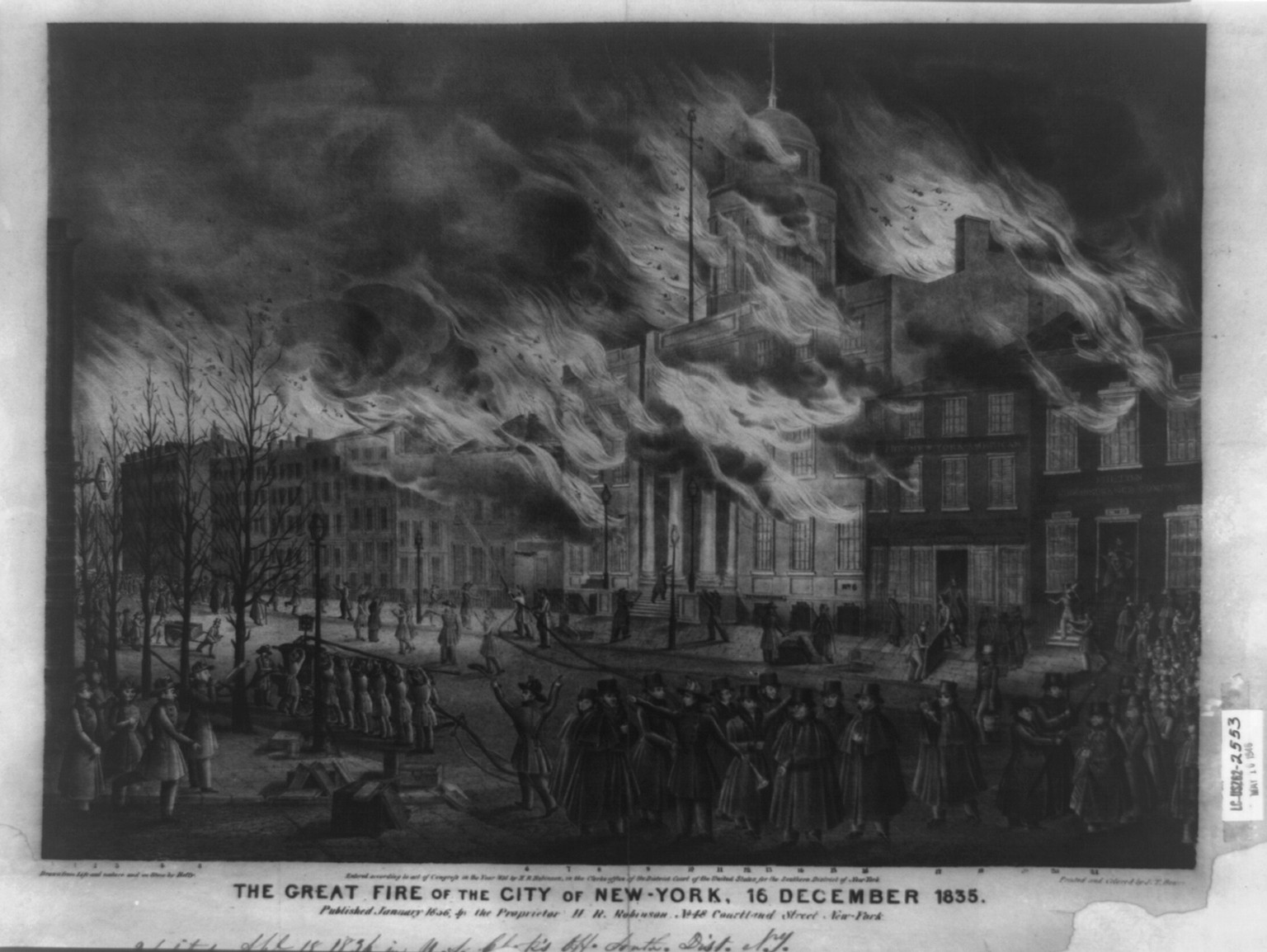 The great fire of the city of New York, 16 December 1835, c1836 April 18. — historic print