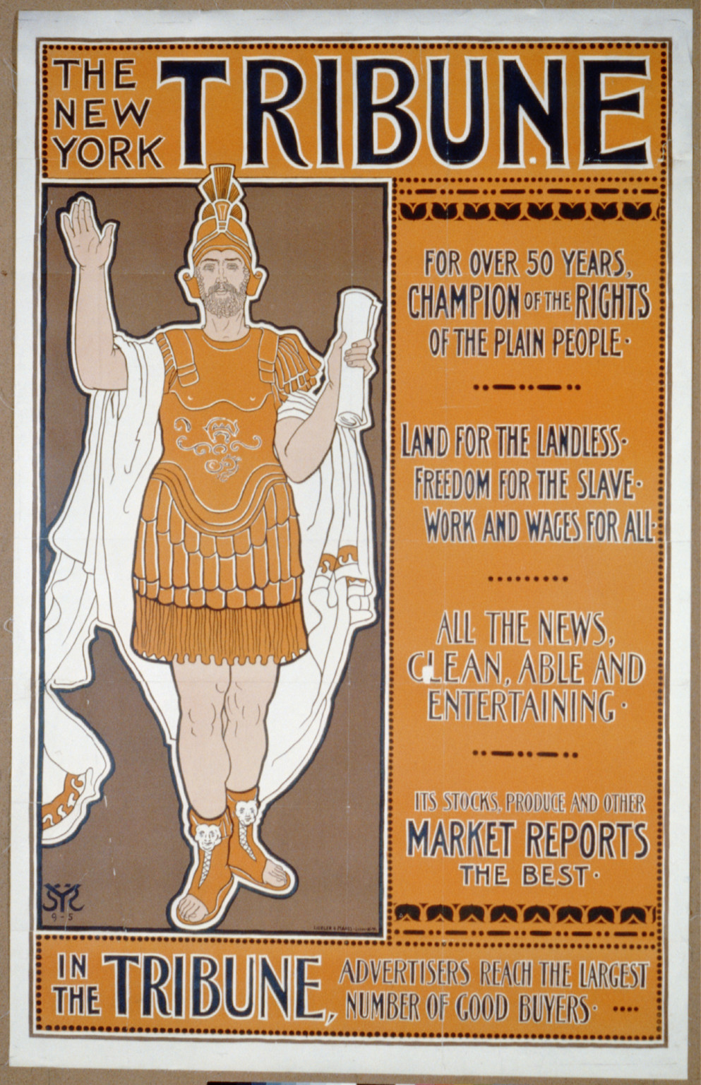 The New York Tribune, for over 50 years, Champion of the Rights of the Plain People, New York : Liebler & Maass Lith., [189-] — vintage poster