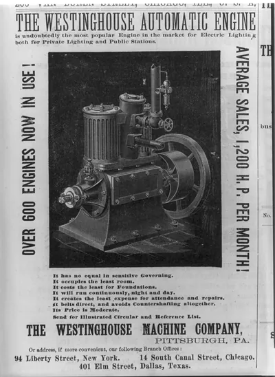 [Advertisement for Westinghouse automatic engine]