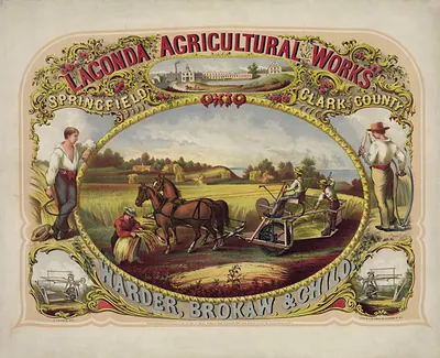 Lagonda Agricultural Works advertising lithograph, Springfield Ohio