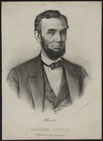 Abraham Lincoln lithograph portrait, published by Jones & Clark