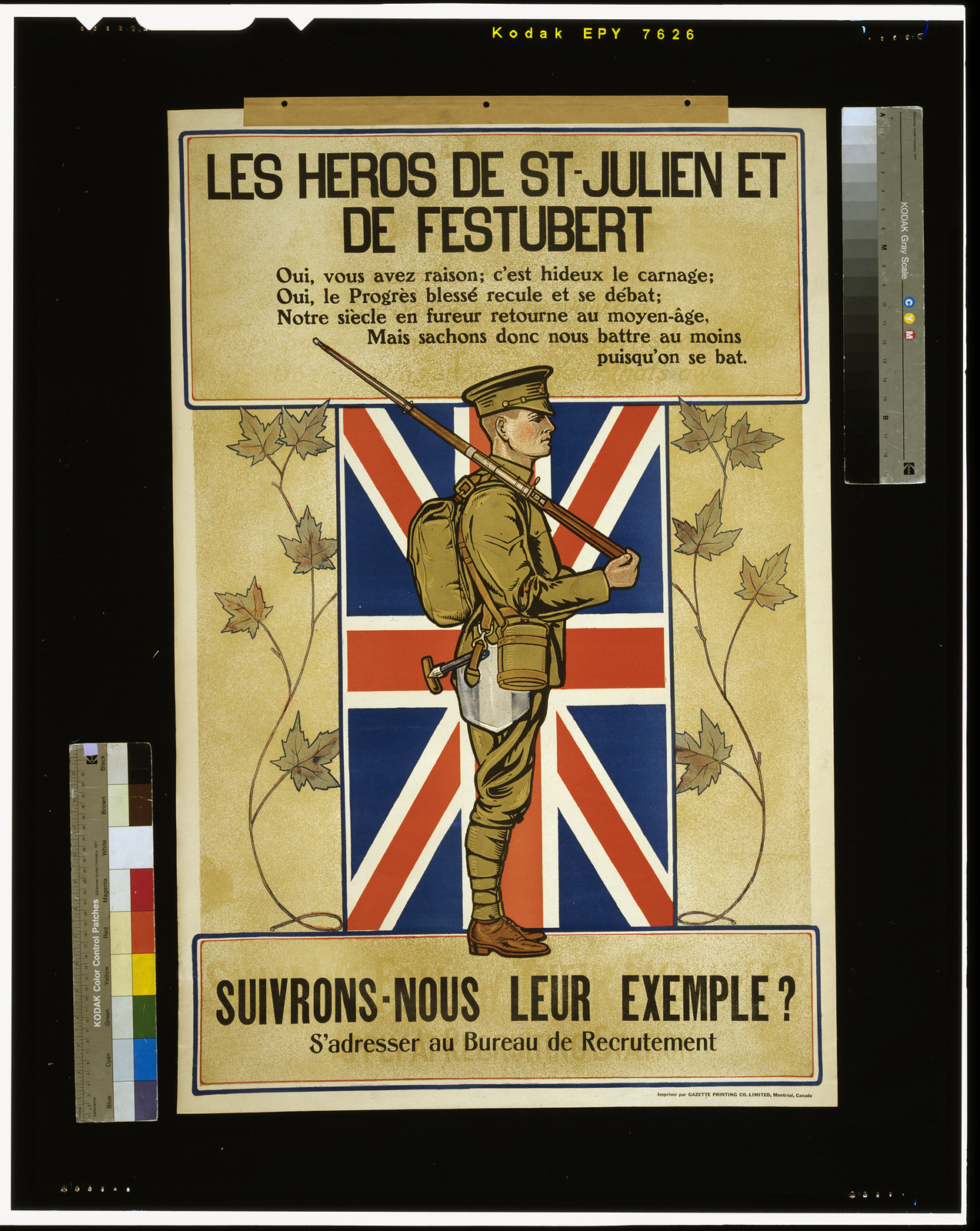 Les heros de St-Julien et de Festubert ... Suivrons nous leur exemple?, 1916 — vintage poster
