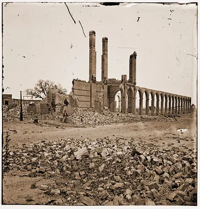 Charleston South Carolina. Ruins of North Eastern Railroad depot