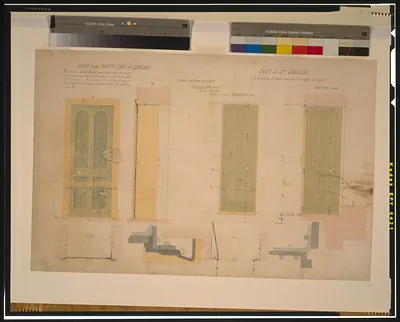 Antique Architecture - Washington, DC - Architectural drawing for doors
